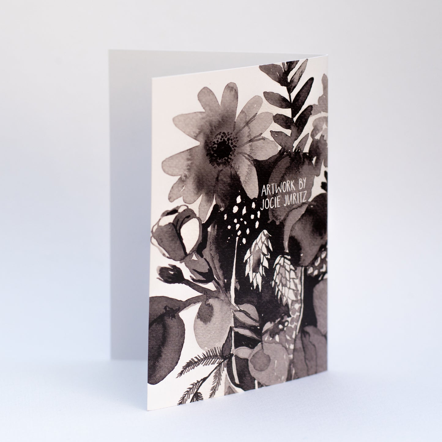 Greetings Card - Inky Flowers