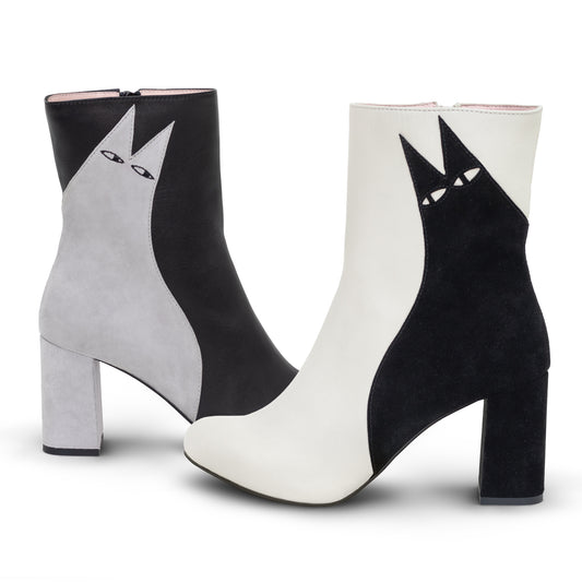 Ziggy and Etta mixed cat boots Jocie Juritz Collection