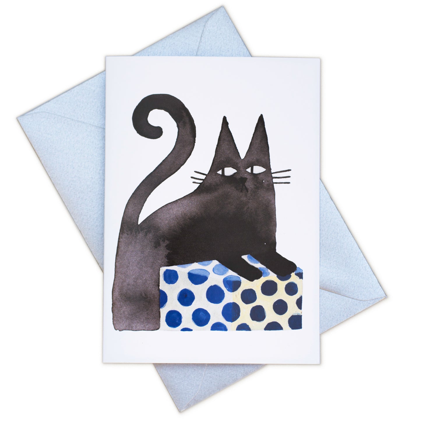 Greetings Card - Blue Box Cat