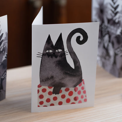 Greetings Card - Red Box Cat