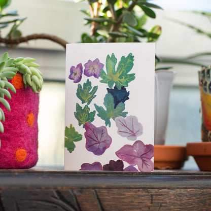 Greetings Card - Purple Garden