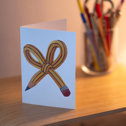 Greetings Card - Pencil Bow