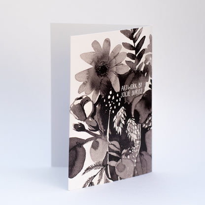 Greetings Card - Inky Flowers